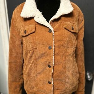 Ashley By 26 International Tan Teddy Jacket with Cream Collar